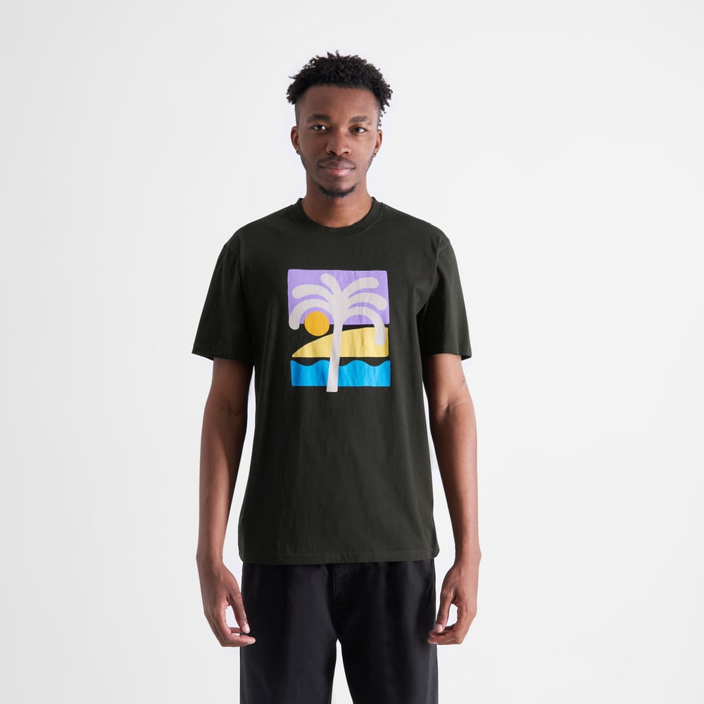 T-shirt Stockholm Beach Palm Black