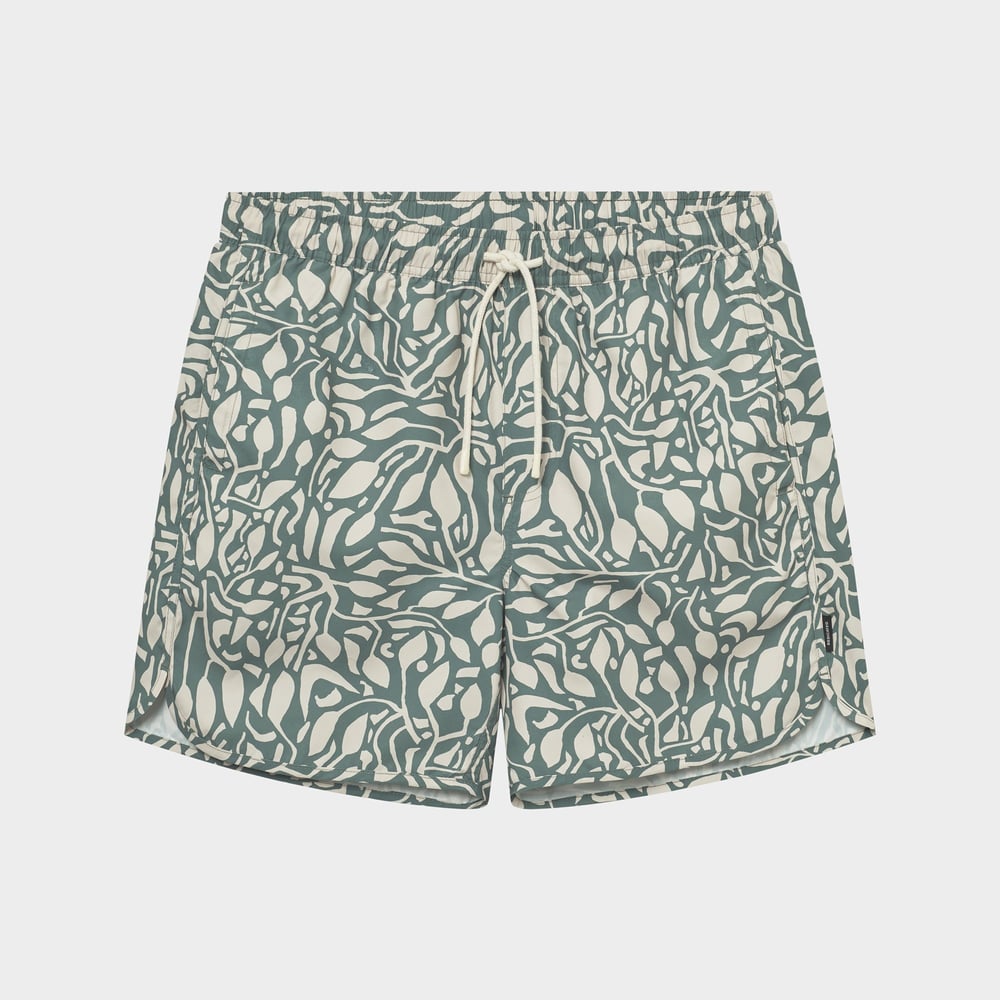 Swim Shorts Sandhamn Leaf Mosaic Leaf Green