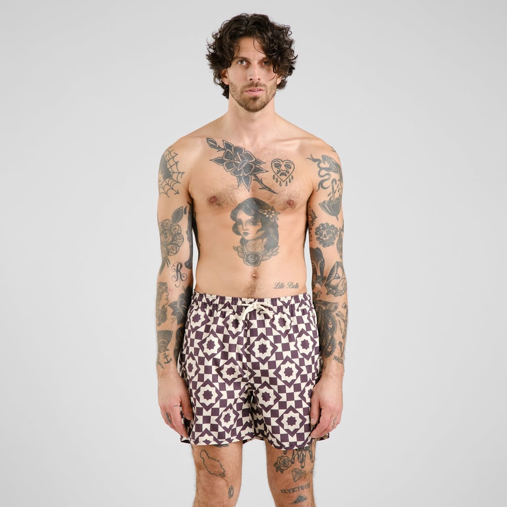 Swim Shorts Sandhamn Mosaic Star Plum Purple