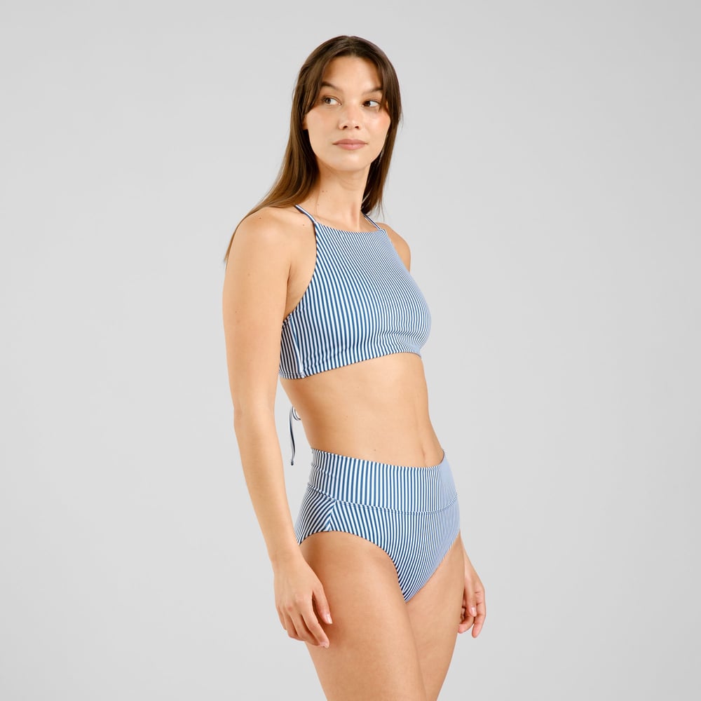 Bikini Pants Slite Thin Stripe Majolica Blue