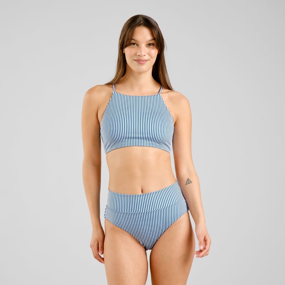 Bikini Pants Slite Thin Stripe Majolica Blue