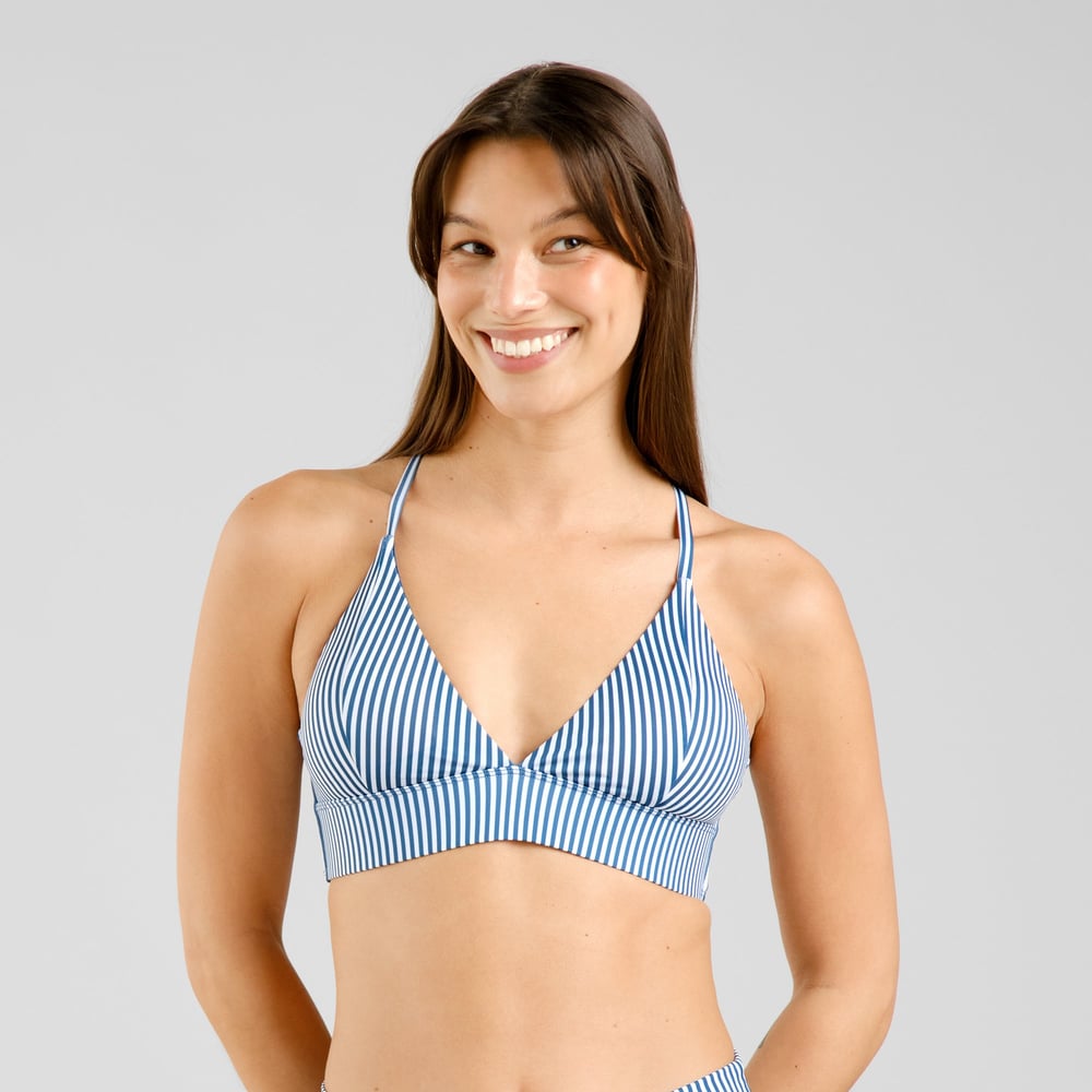 Bikini Top Alva Thin Stripe Majolica Blue
