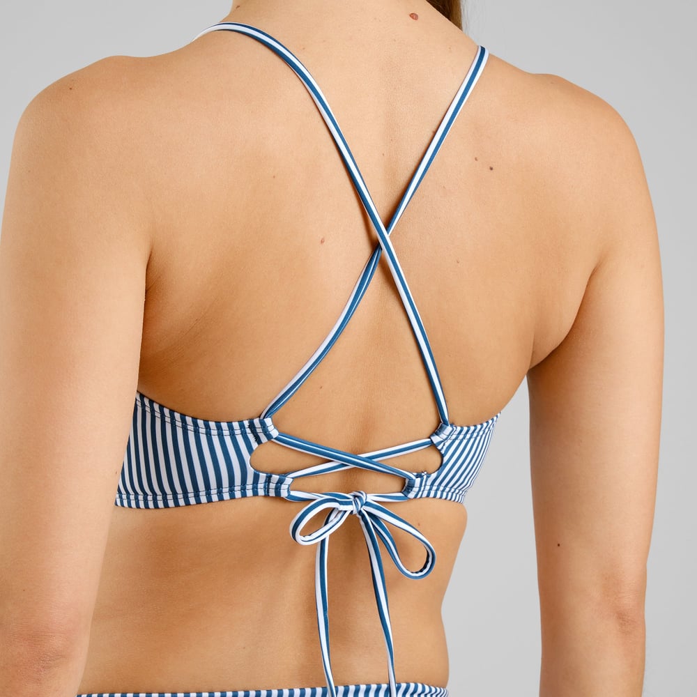 Bikini Top Orust Thin Stripe Majolica Blue