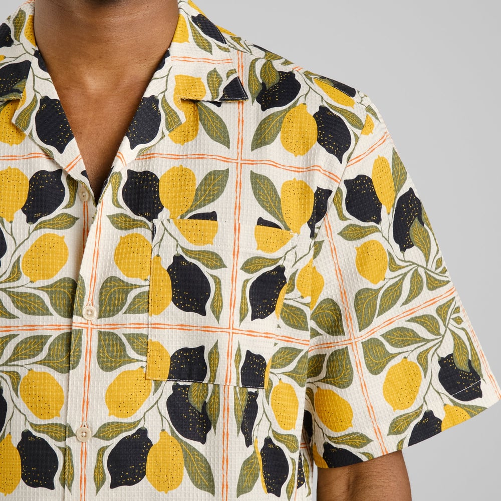 Shirt Marstrand Lemon Tiles Oat White