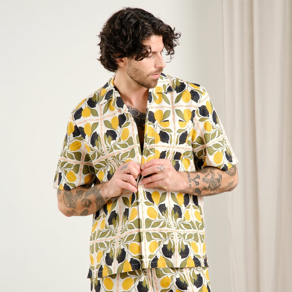 Shirt Marstrand Lemon Tiles Oat White