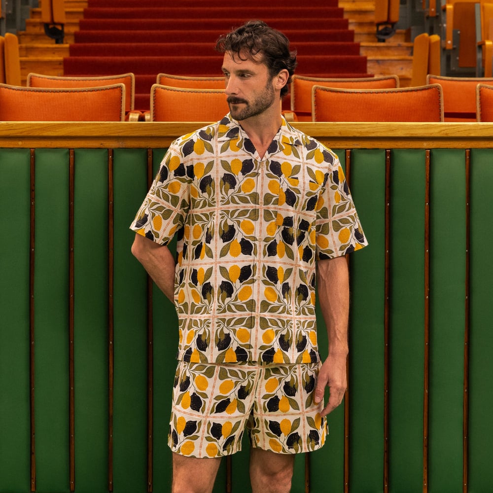 Shirt Marstrand Lemon Tiles Oat White