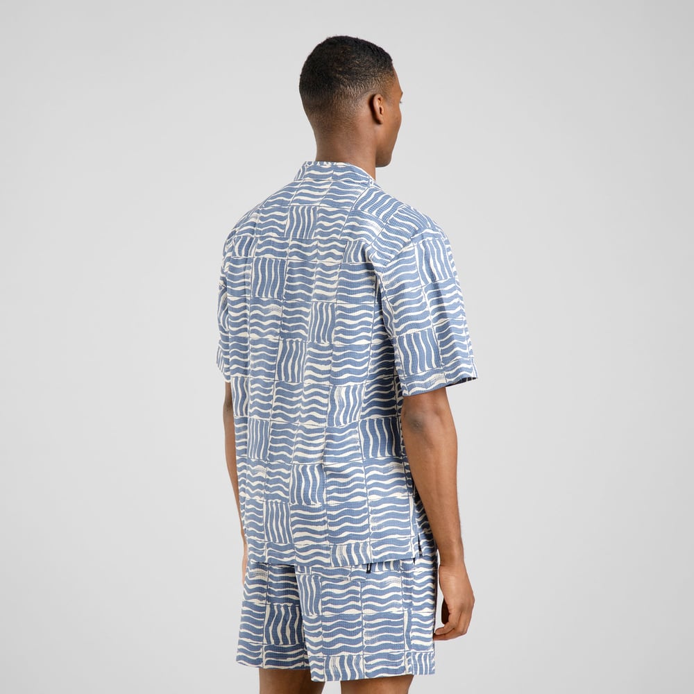 Shirt Marstrand Wave Tiles Blue