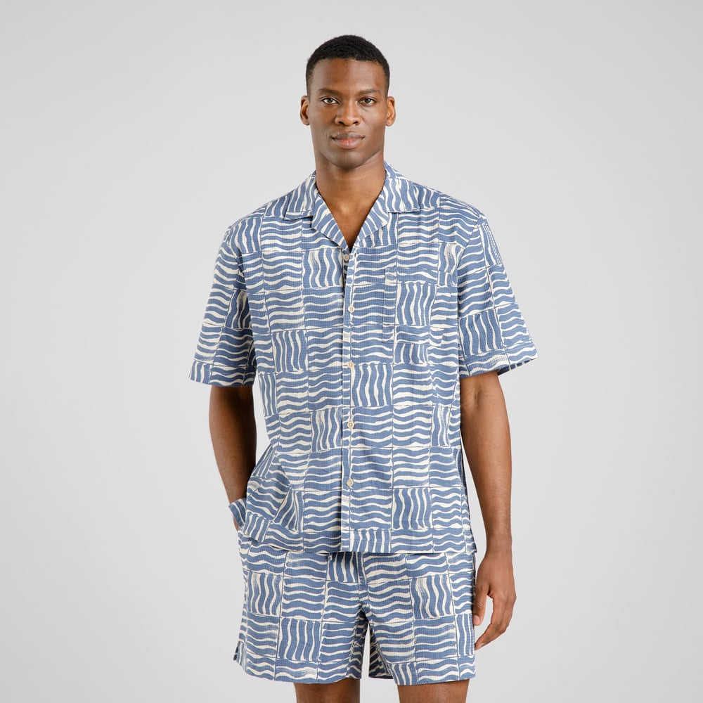 Shirt Marstrand Wave Tiles Blue