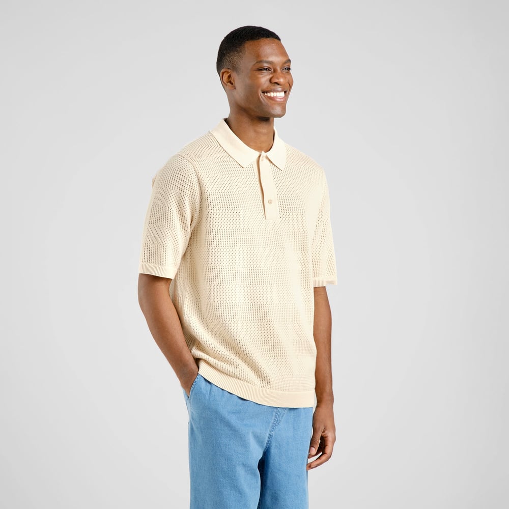 Knitted Polo Nogersund Vanilla White