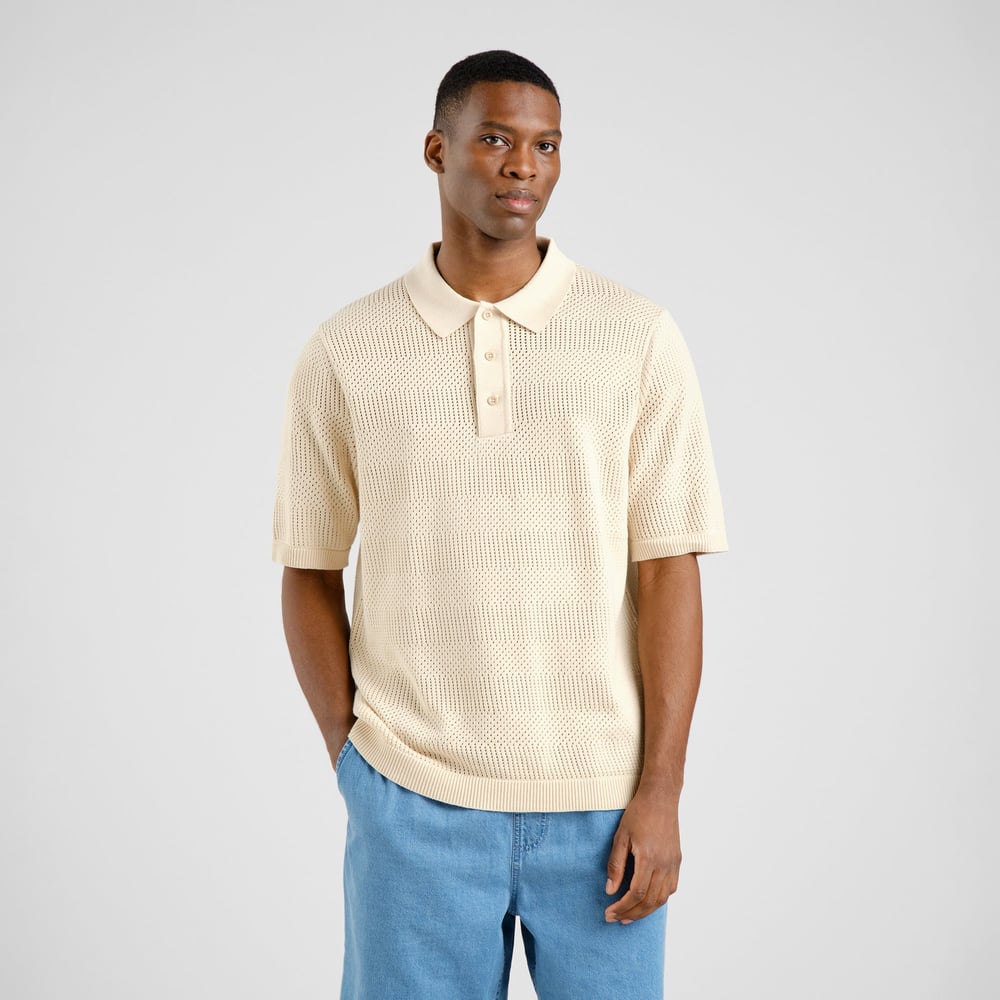 Knitted Polo Nogersund Vanilla White