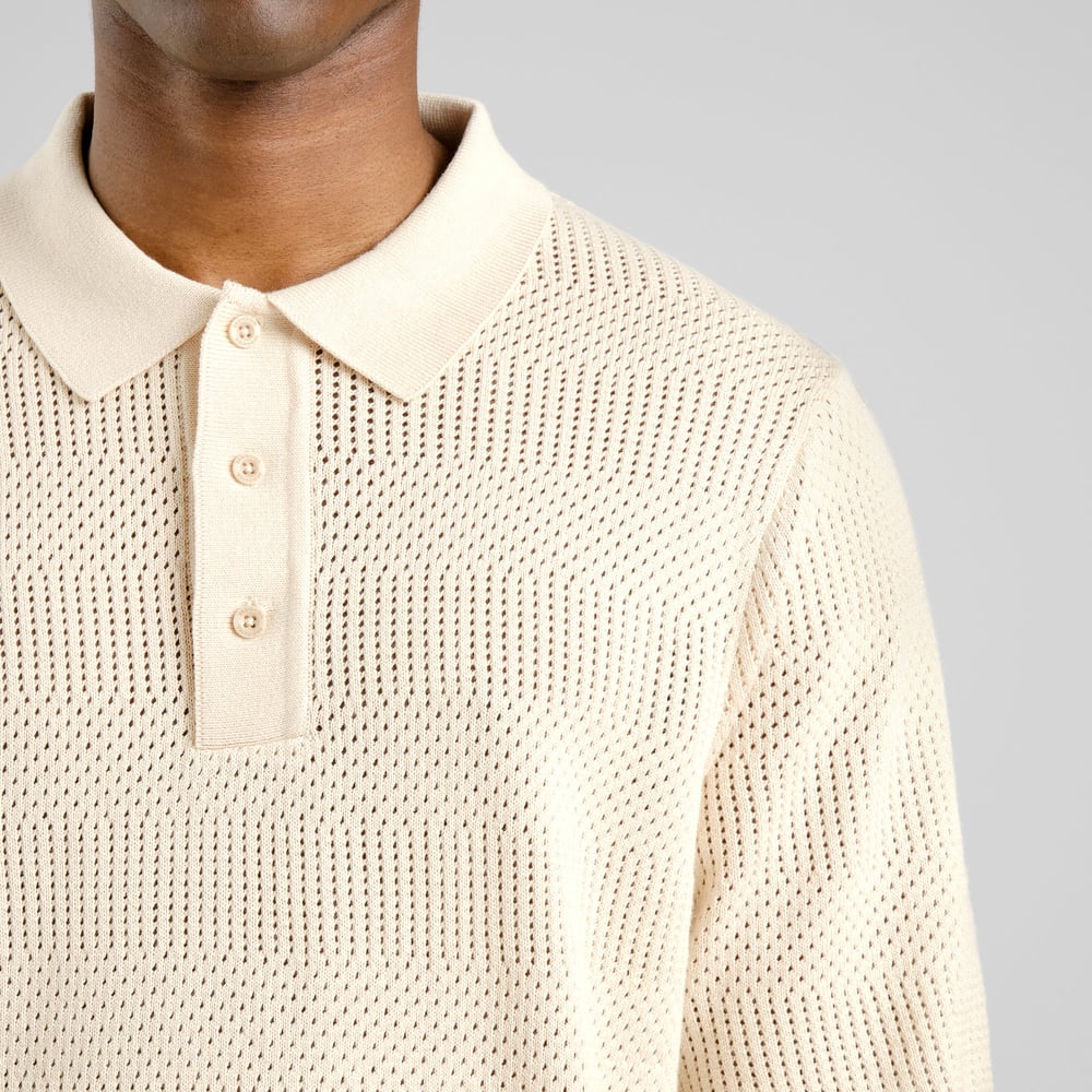 Knitted Polo Nogersund Vanilla White