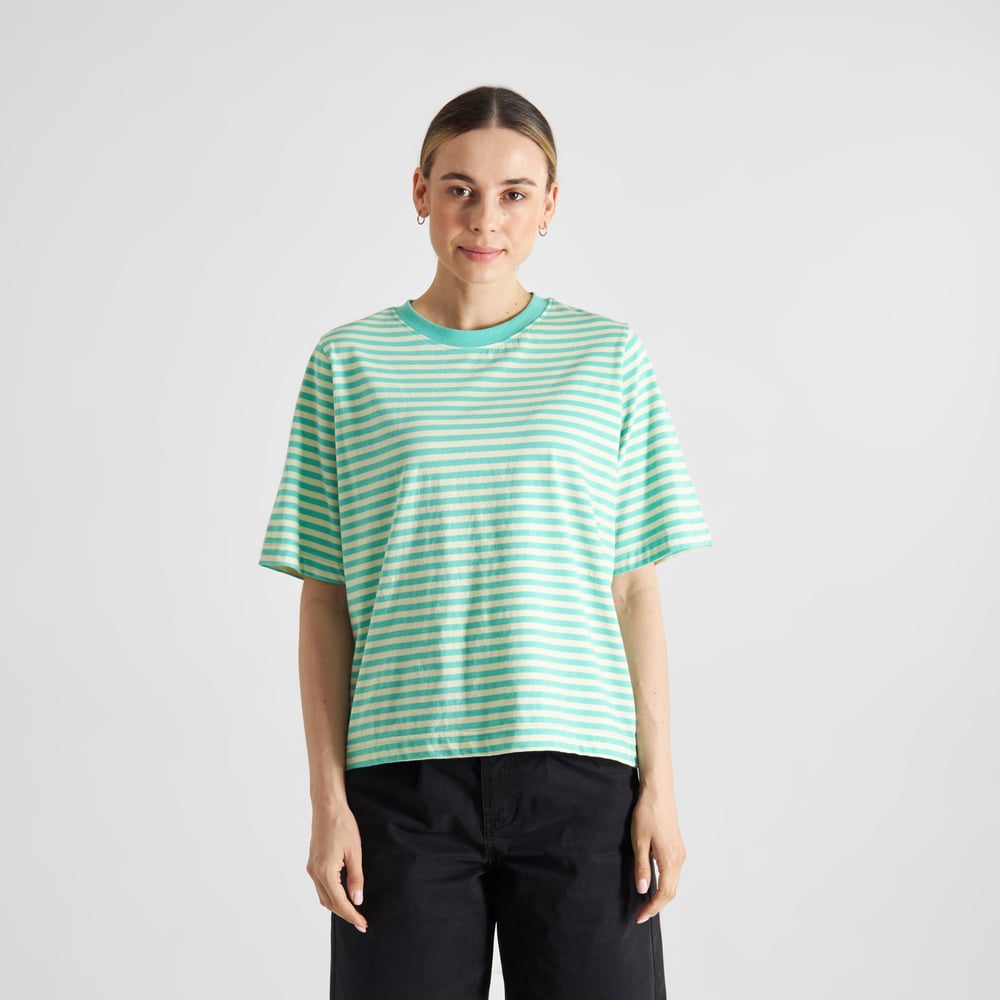 T-shirt Vadstena Stripes Pool Blue