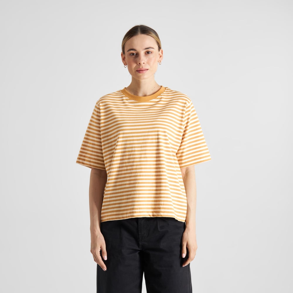 T-shirt Vadstena Stripes Gold Yellow