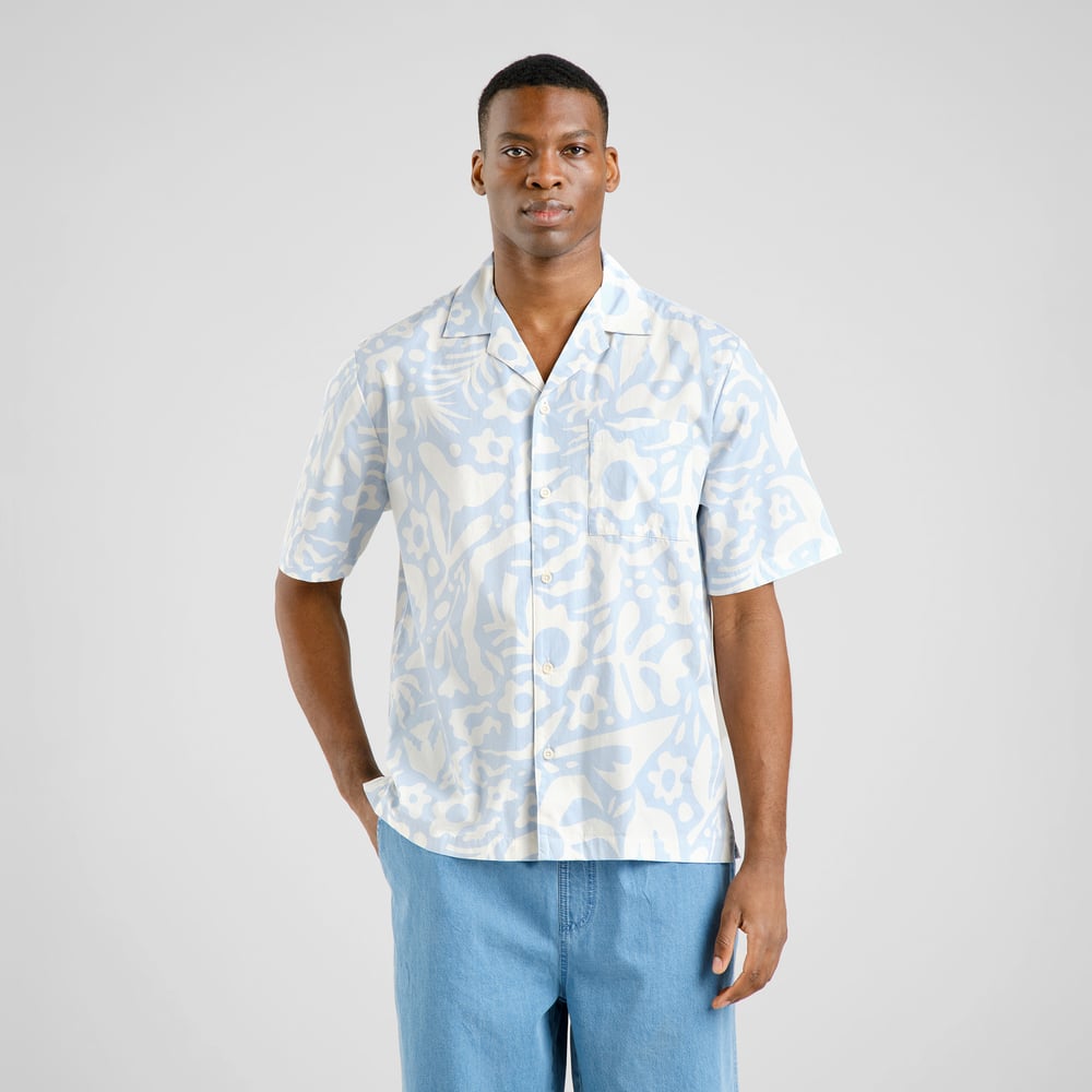 Shirt Marstrand Poplin Wonky Beach Skyway Blue