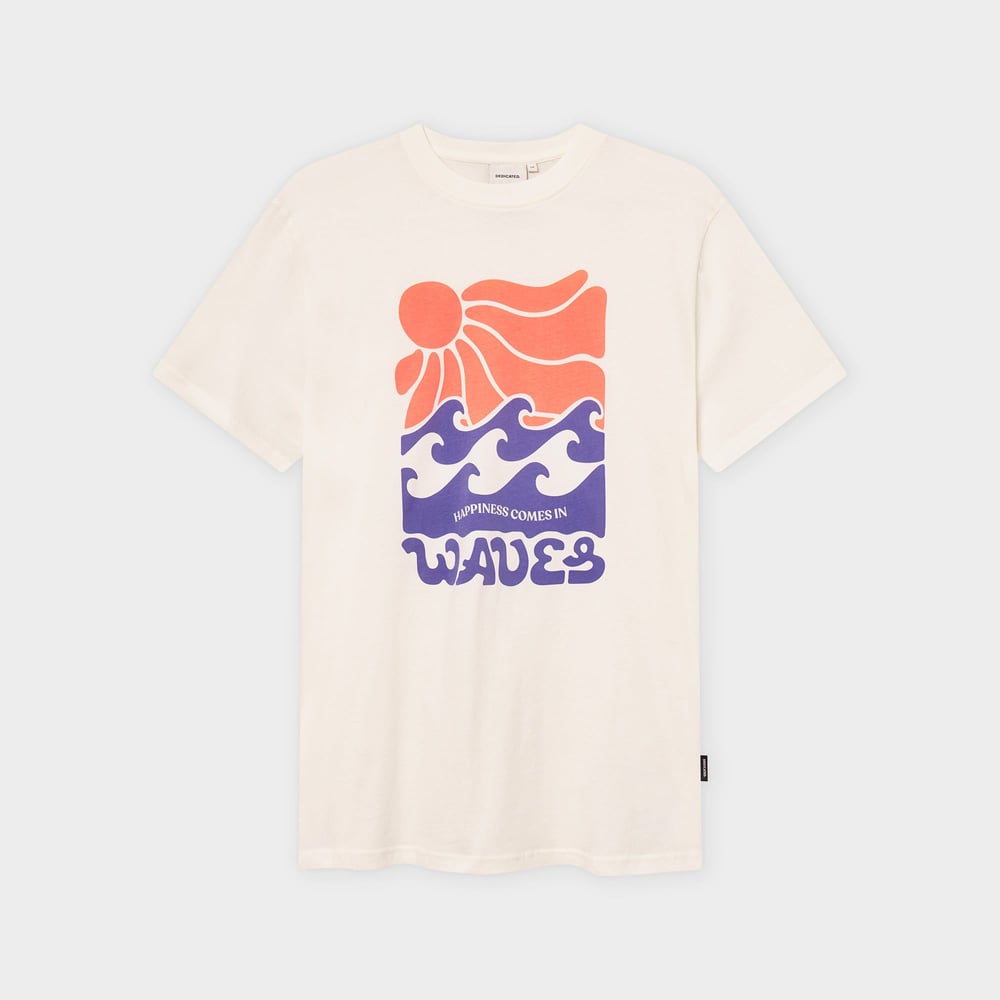 T-shirt Stockholm Happy Waves Off-White