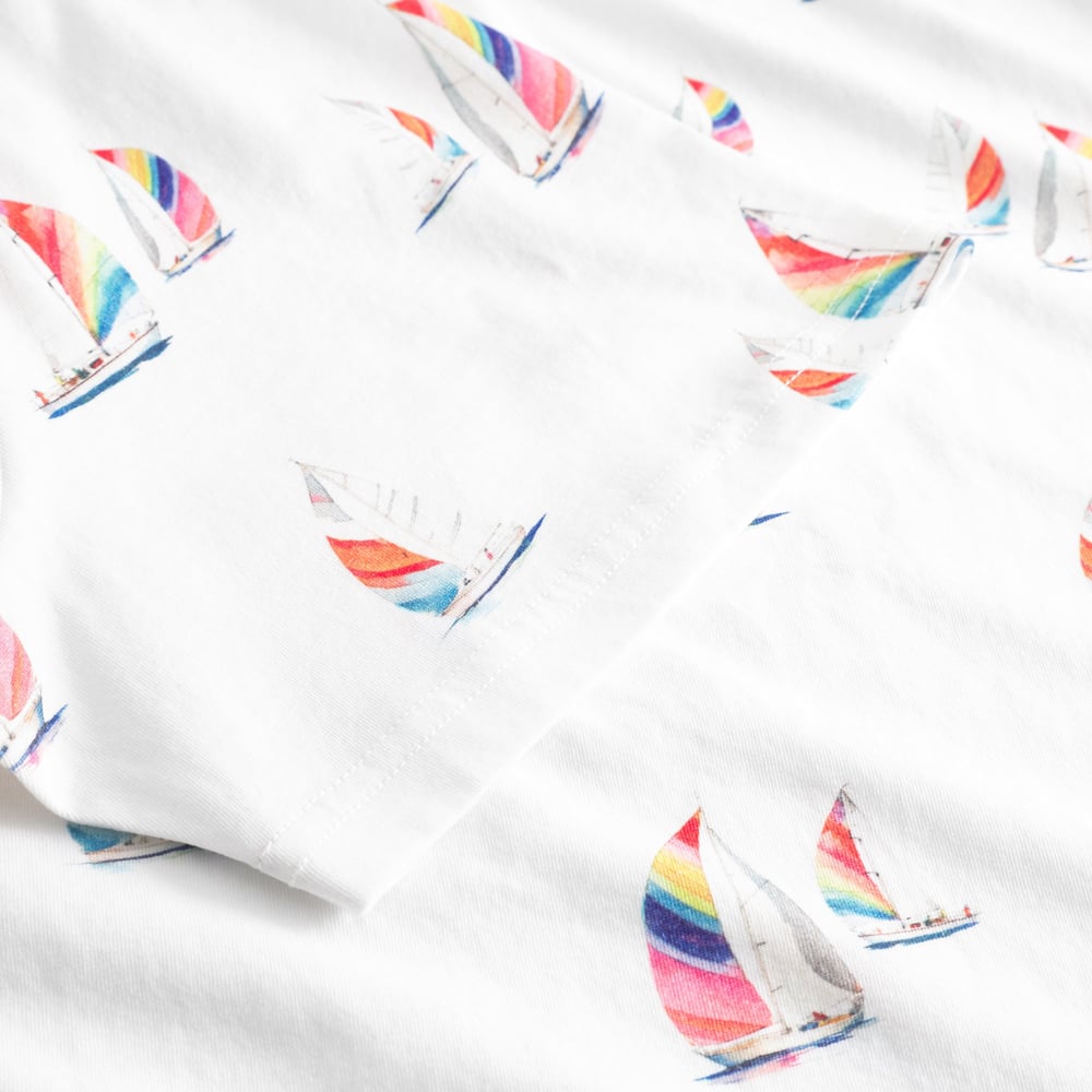 T-shirt Stockholm Sail Boats White