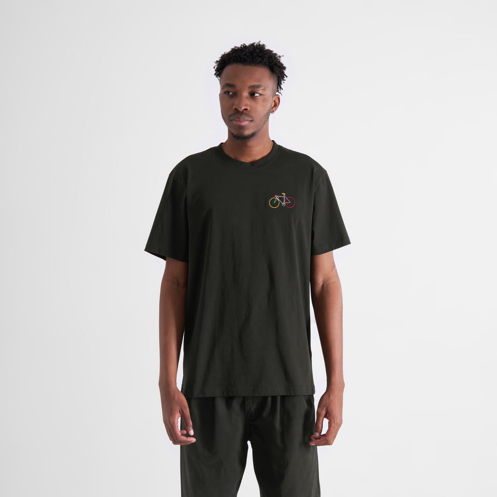 T-shirt Stockholm Small Paper Cut Bike Black