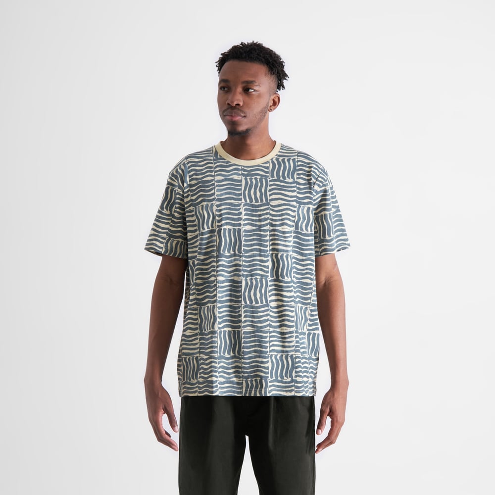 T-shirt Stockholm Wave Tiles Blue