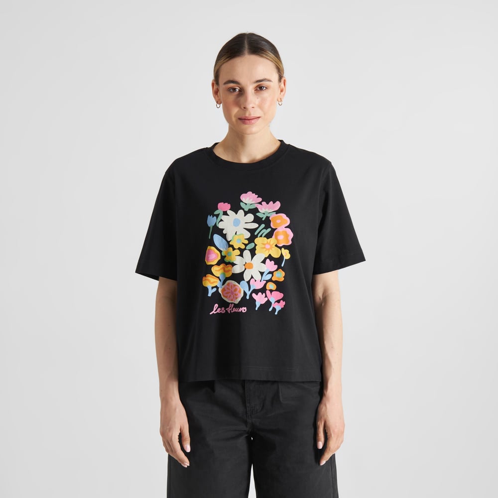 T-shirt Vadstena Les Fleurs Black