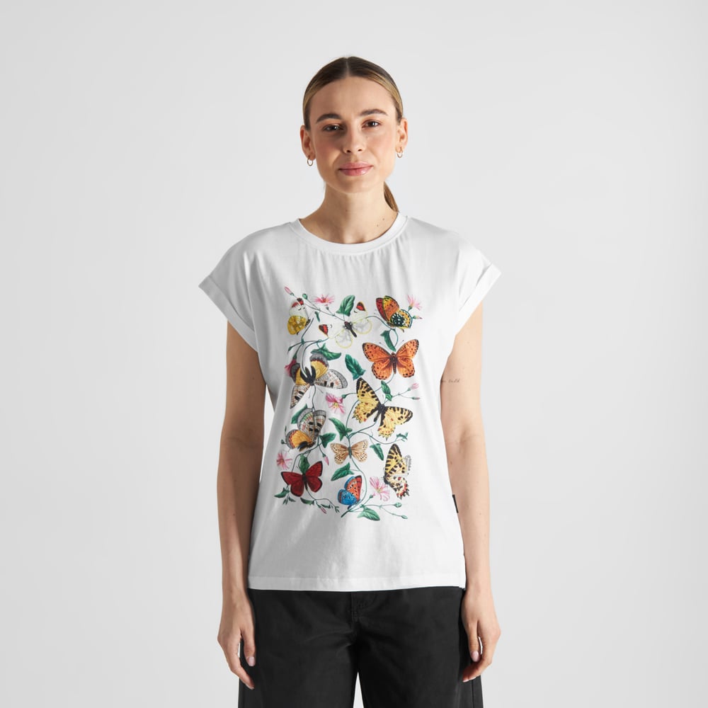 T-shirt Visby Butterfly Field White