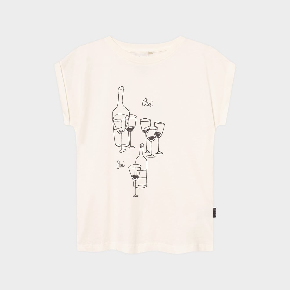 T-shirt Visby Oui Wine Off-White