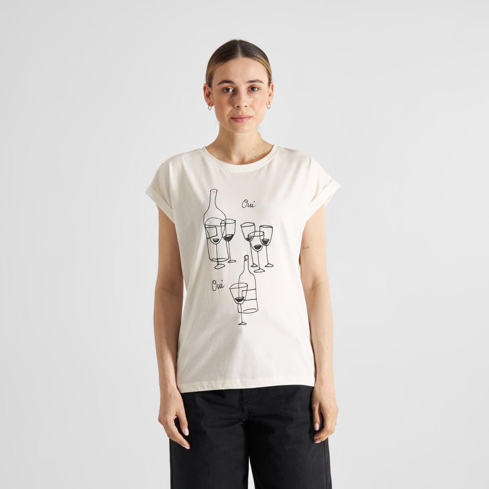 T-shirt Visby Oui Wine Off-White