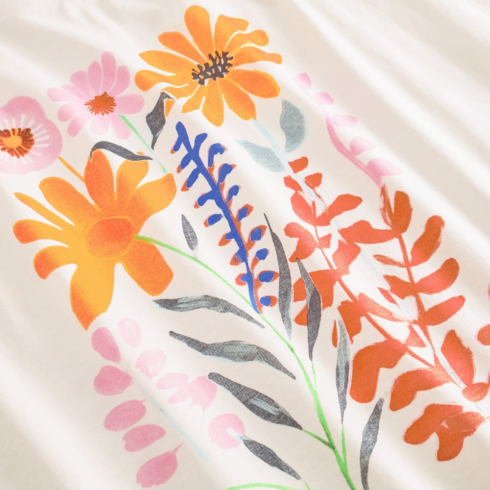 T-shirt Visby Summer Flowers Off-White