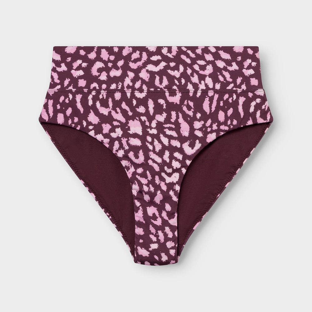 Bikini Pants Slite Leopard Burgundy