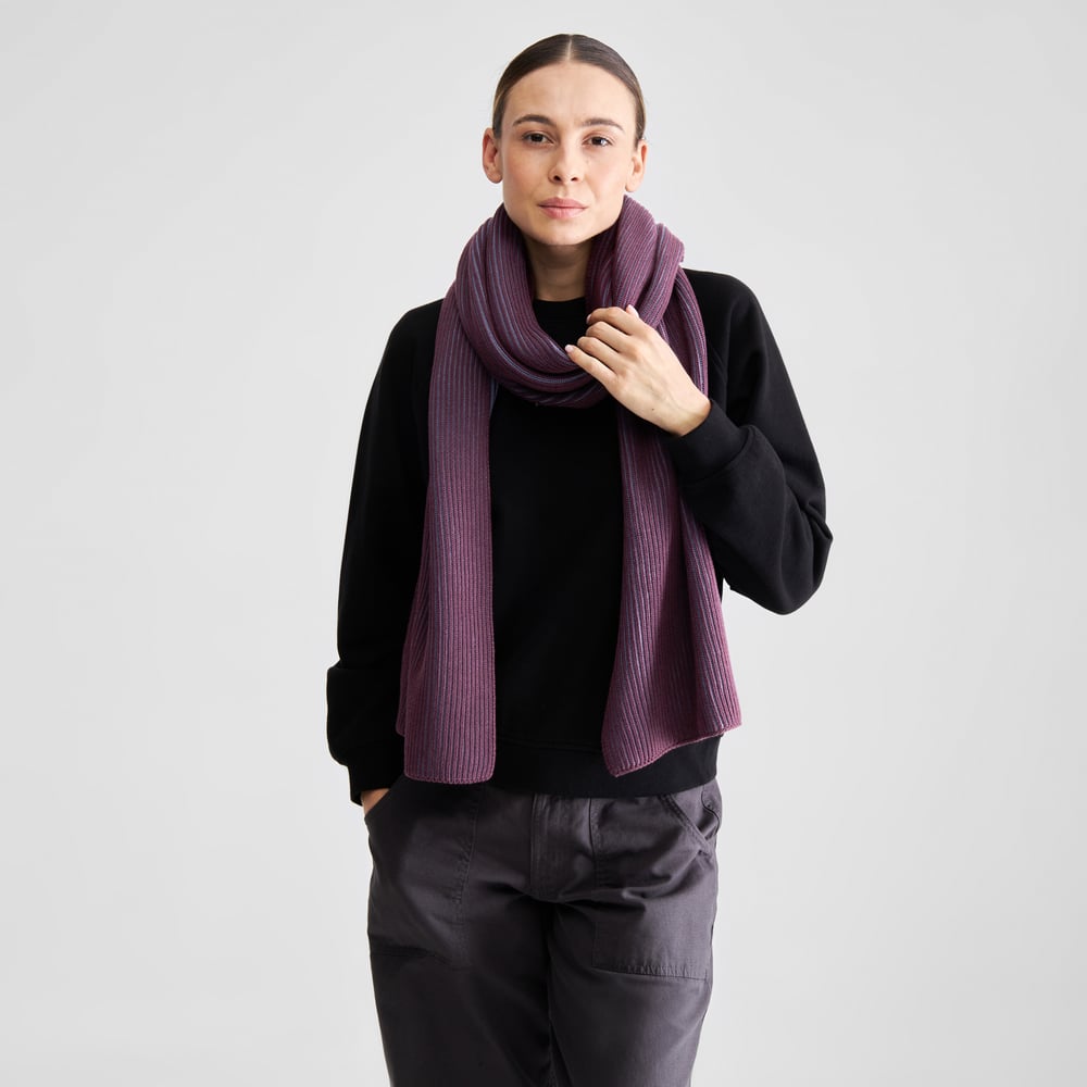 Scarf Norrfors Brioche Fig Red/Heron Blue