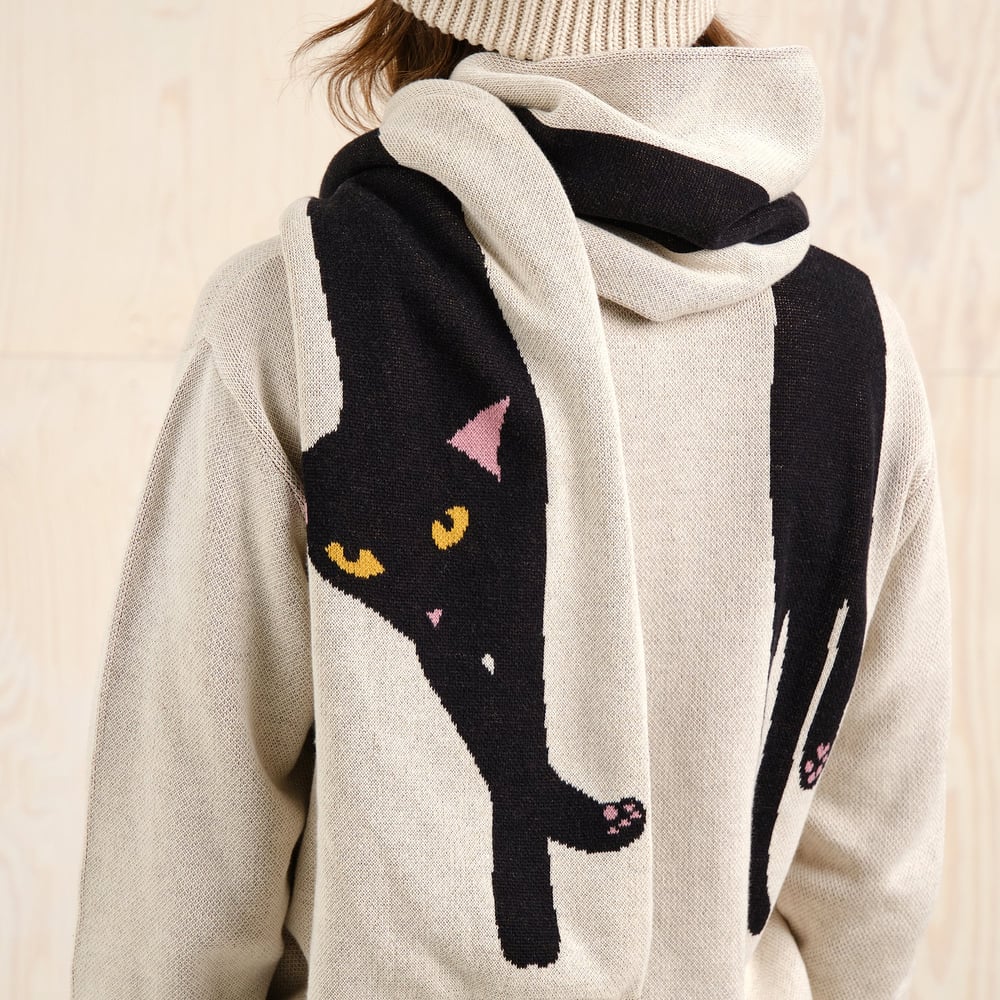 Scarf Rossberga Long Cat Vanilla White