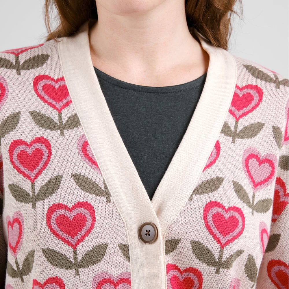 Cardigan Kanan Love Flowers Vanilla White