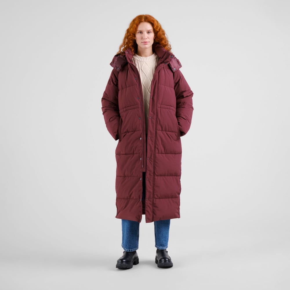 Long Puffer Jacket Karmas Fig Red