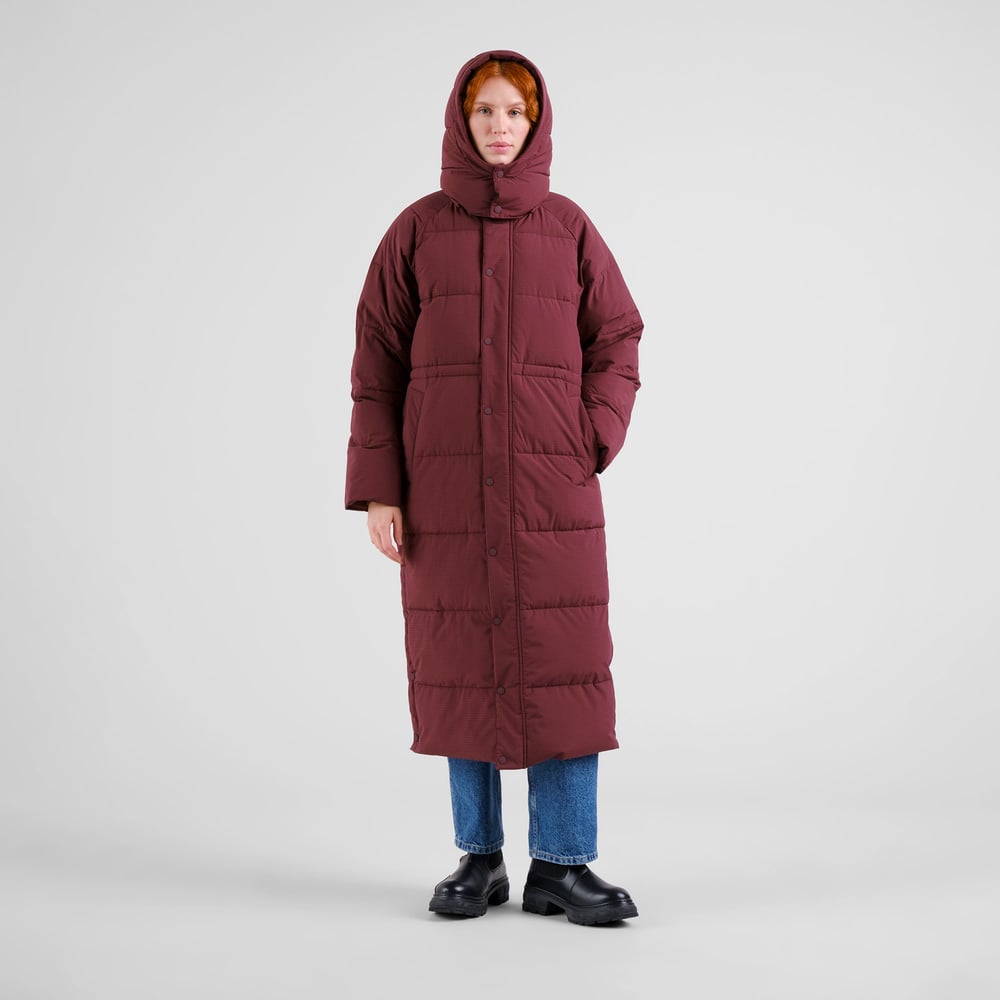 Long Puffer Jacket Karmas Fig Red