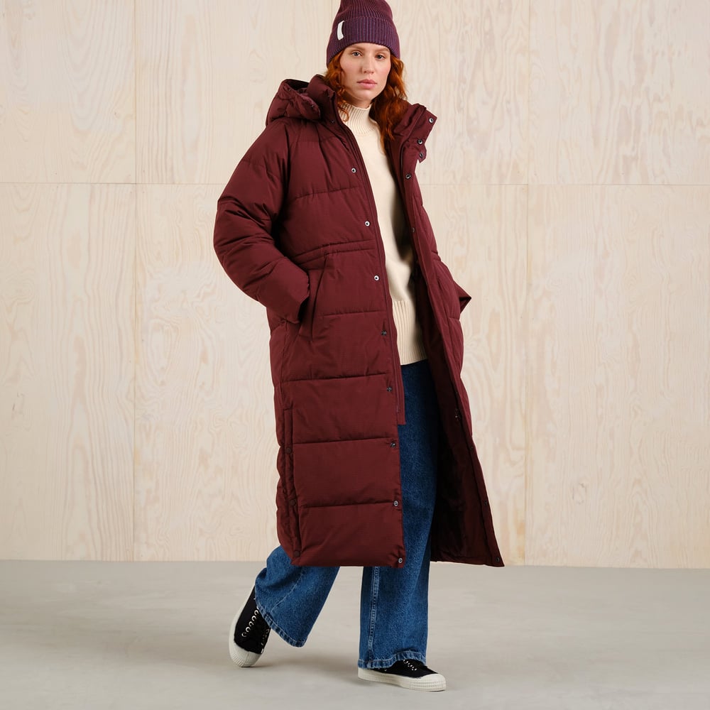 Long Puffer Jacket Karmas Fig Red
