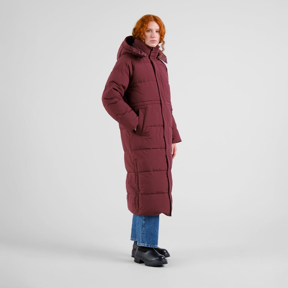 Long Puffer Jacket Karmas Fig Red
