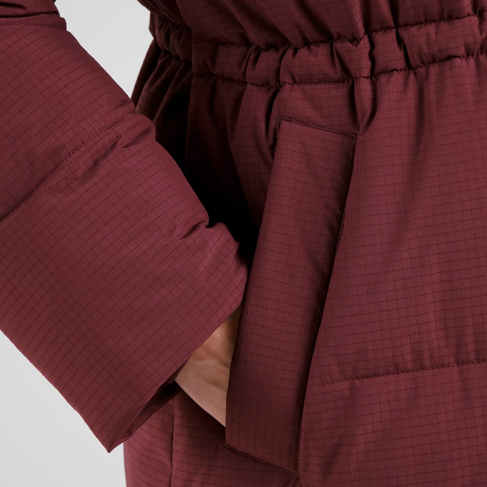 Long Puffer Jacket Karmas Fig Red