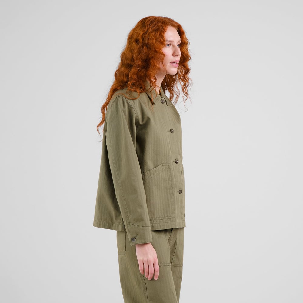 Jacket Stiby Herringbone Leaf Green