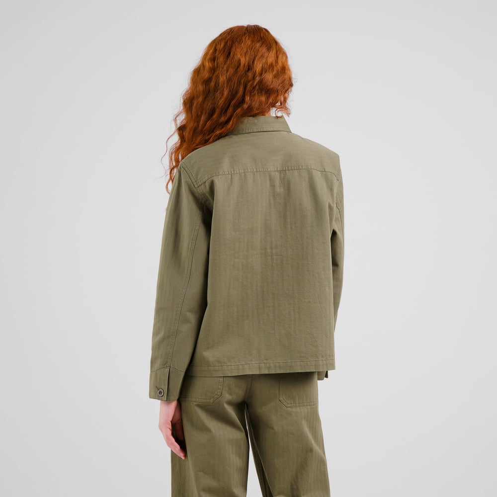 Jacket Stiby Herringbone Leaf Green