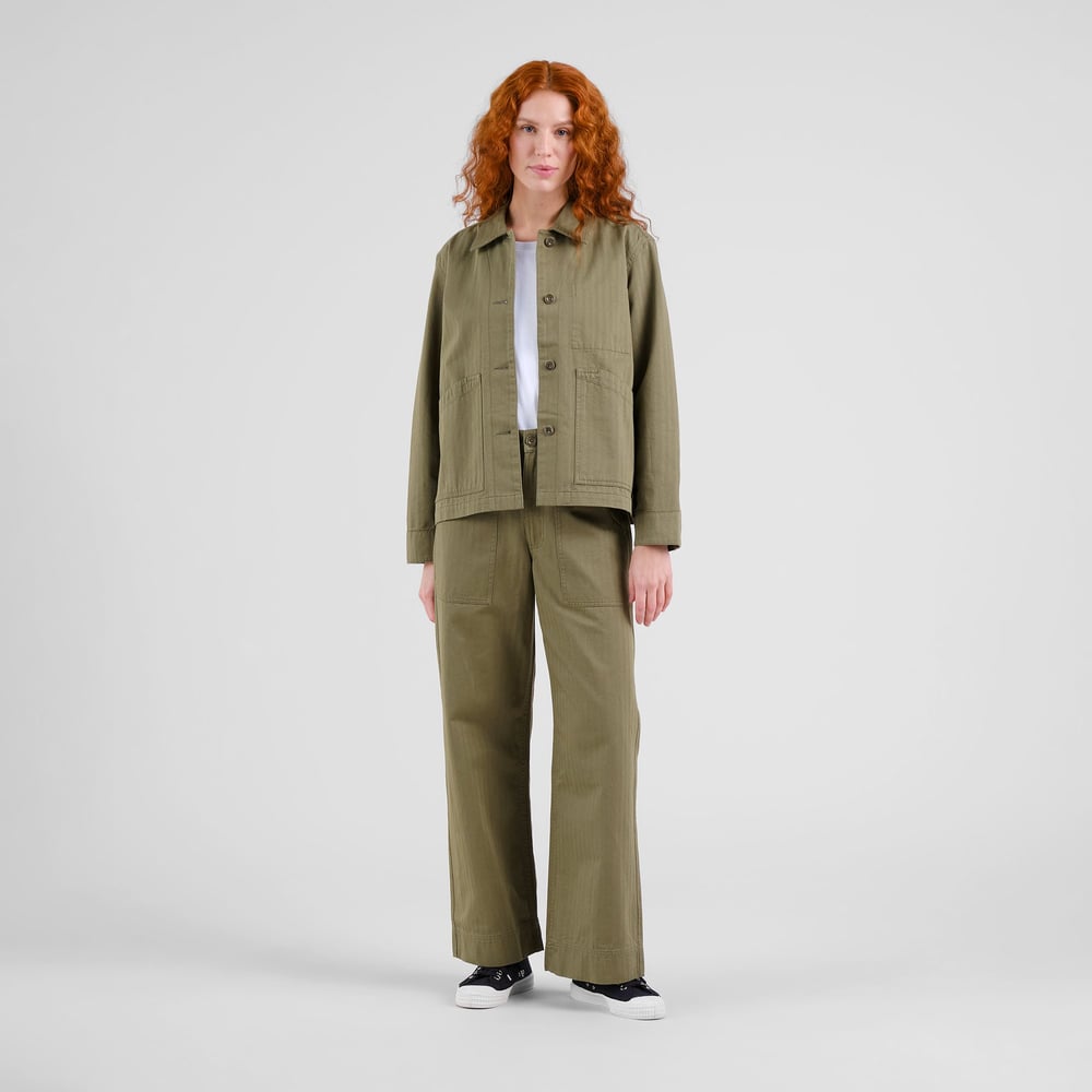 Jacket Stiby Herringbone Leaf Green