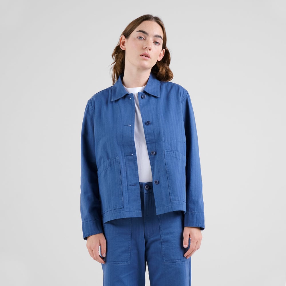 Jacket Stiby Herringbone True Blue