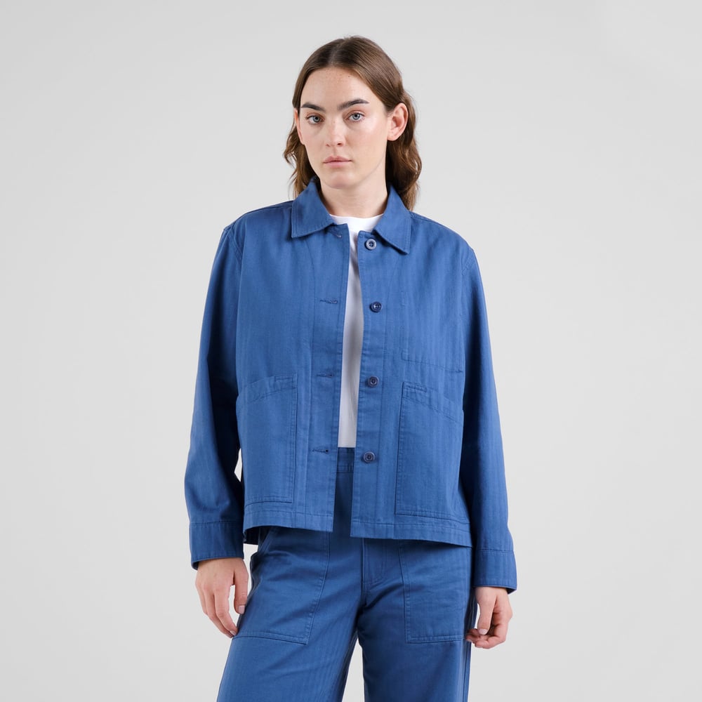 Jacket Stiby Herringbone True Blue