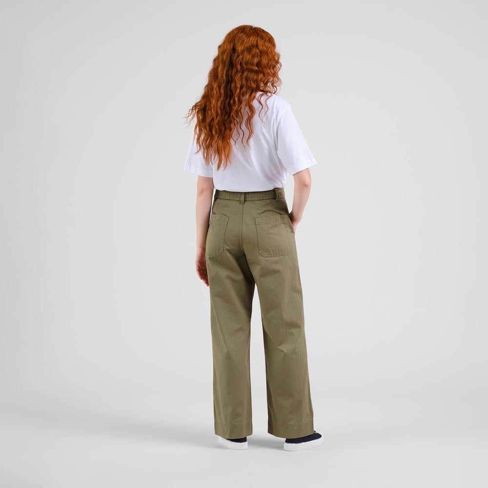 Workwear Pants Vara Herringbone Leaf Green