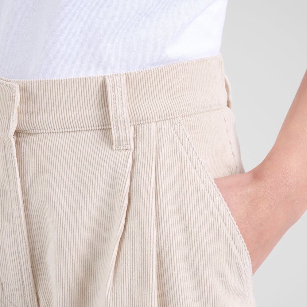 Pants Vickleby Corduroy Oat White