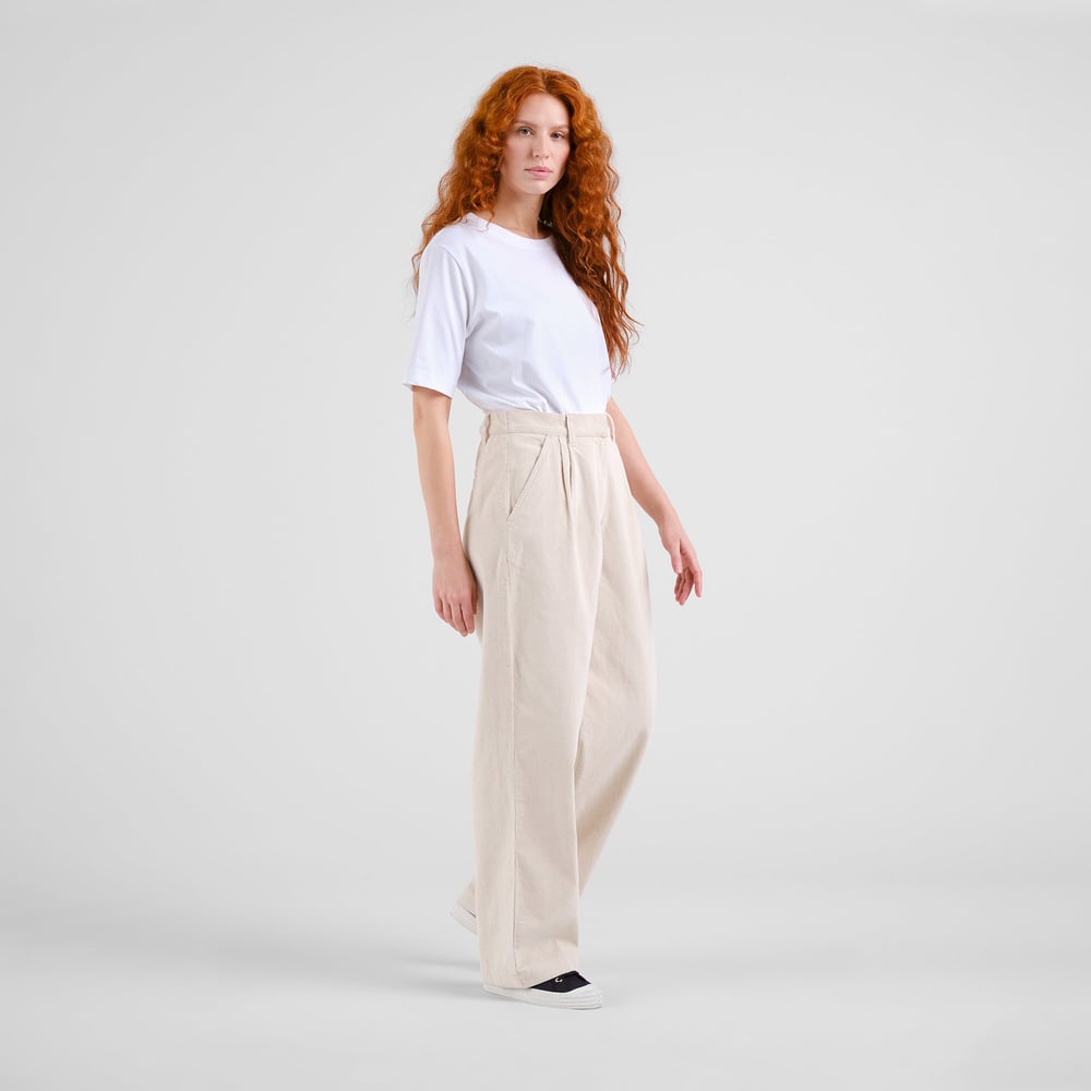 Pants Vickleby Corduroy Oat White