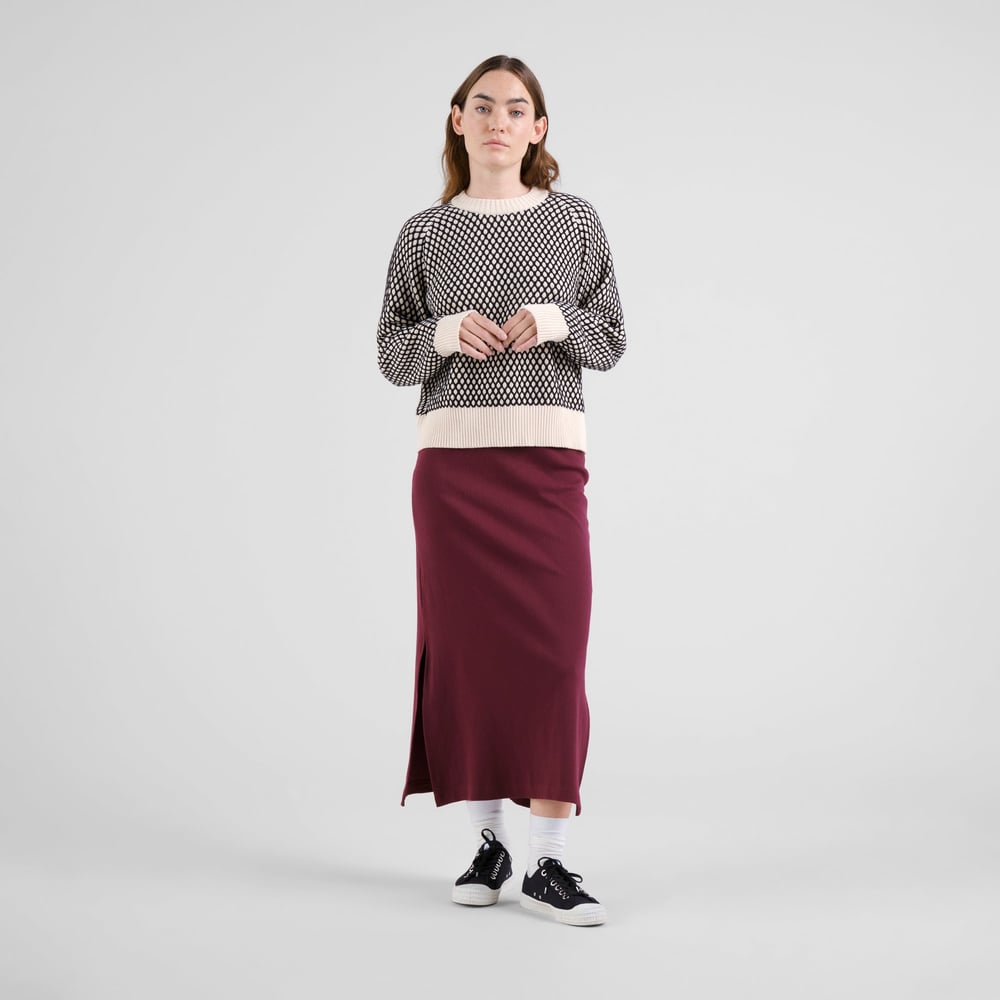 Rib Skirt Kvarnvik Fig Red