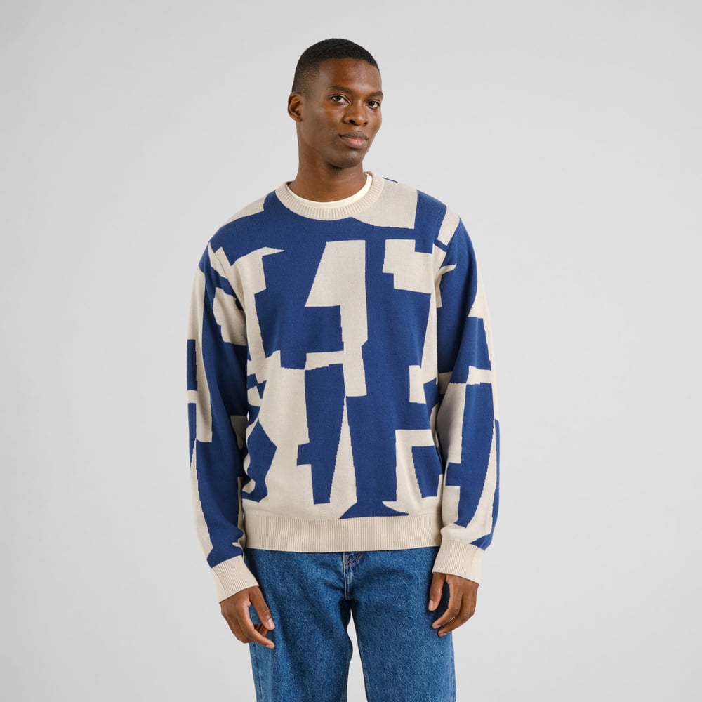 Sweater Mora Abstract Chaos Oat White