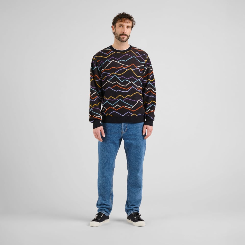 Sweater Mora Line Mountain AOP Black