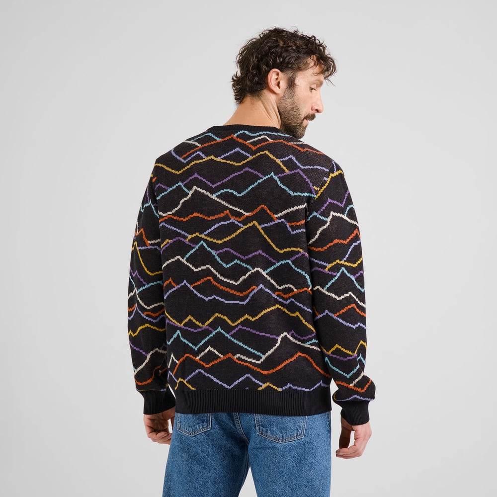 Sweater Mora Line Mountain AOP Black