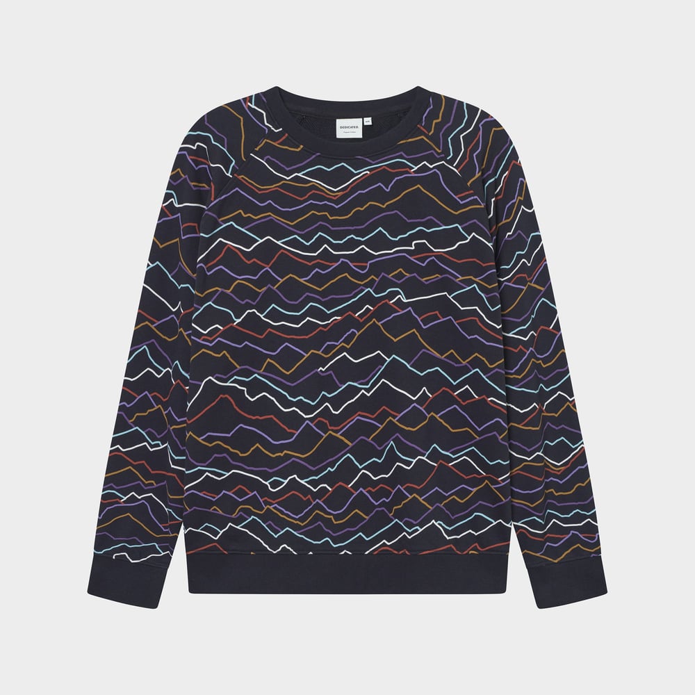 Sweatshirt Malmoe Line Mountains AOP Black