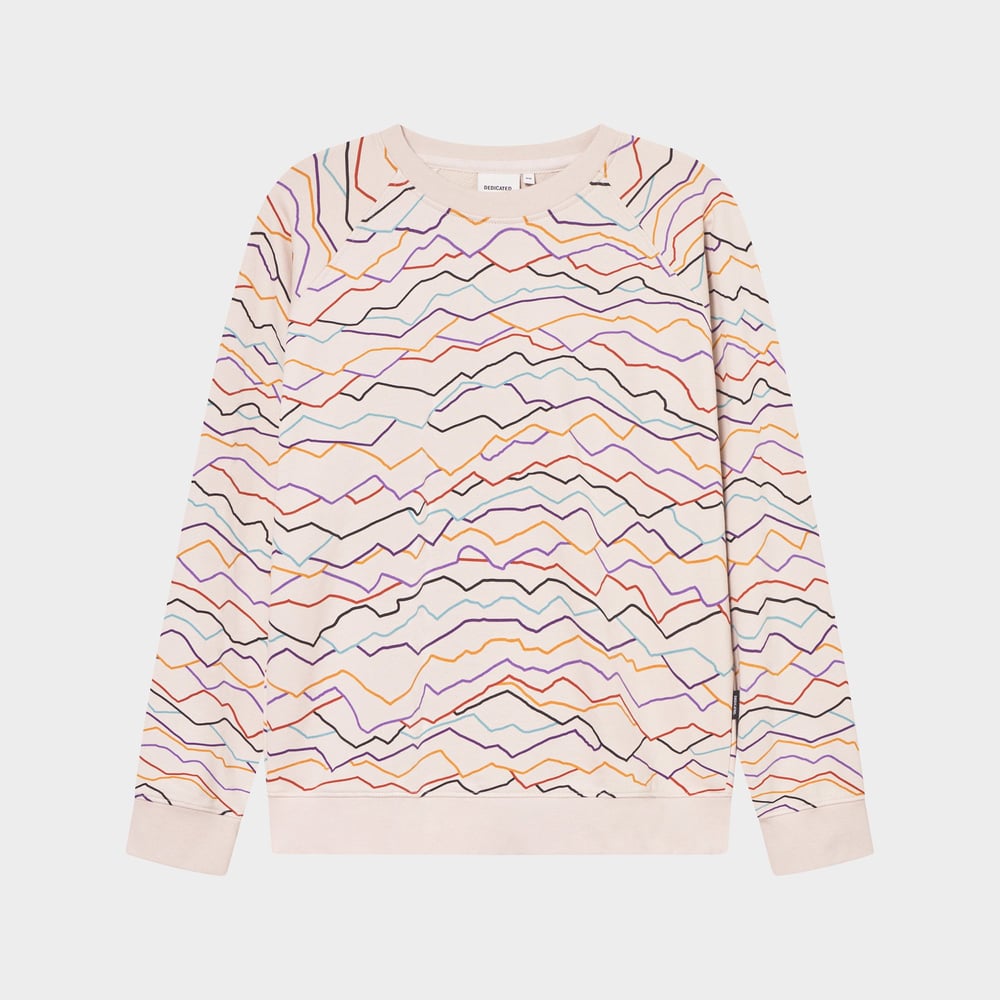 Sweatshirt Malmoe Line Mountains AOP Oat White